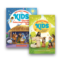 Our Daily Bread for Kids: 365 Devotions from Genesis to Revelation & Christmas Coloring and Activity Book Set