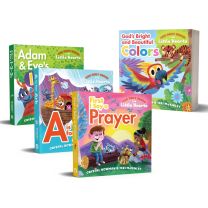 Little Hearts 4- Book Set: A is For Ark, Adam and Eve's 1-2-3s, First I Say a Prayer, and God's Bright and Beautiful Colors